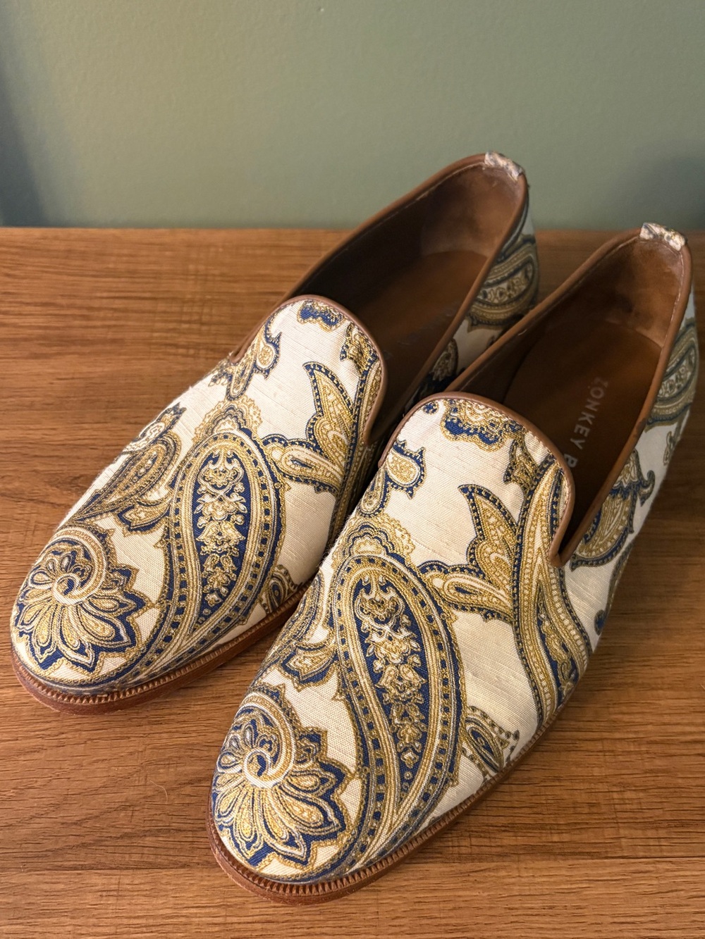 Zonkey Boot Made in Italy Luxury Paisley Jacquard Flat Loafer Shoes 6